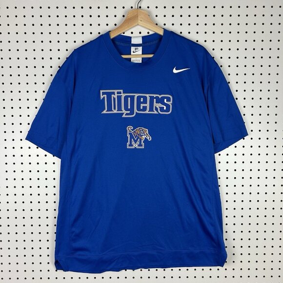 Nike Memphis Tigers Large Shooting Shirt Basketball Warm Up Blue Penny Hardaway - Picture 1 of 6